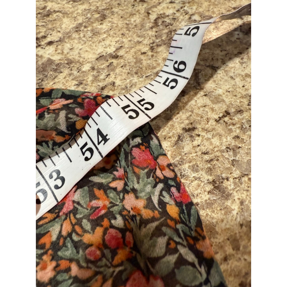 Women's BB Dakota Floral Midi Dress L Black Pink Green - Picture 6 of 9